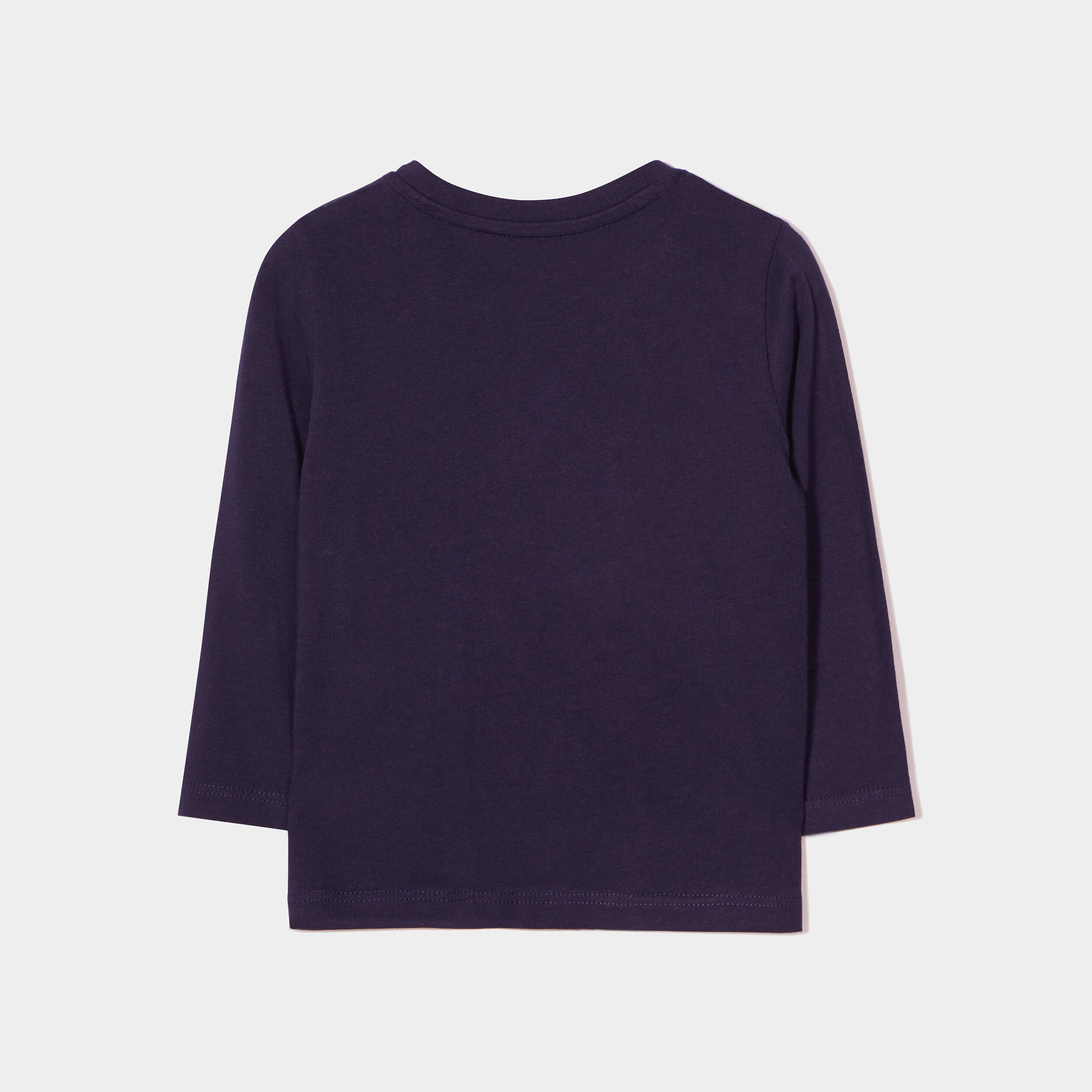 T-shirt épaule boutonnée manches longues bleu marine bébé garçon | La Halle