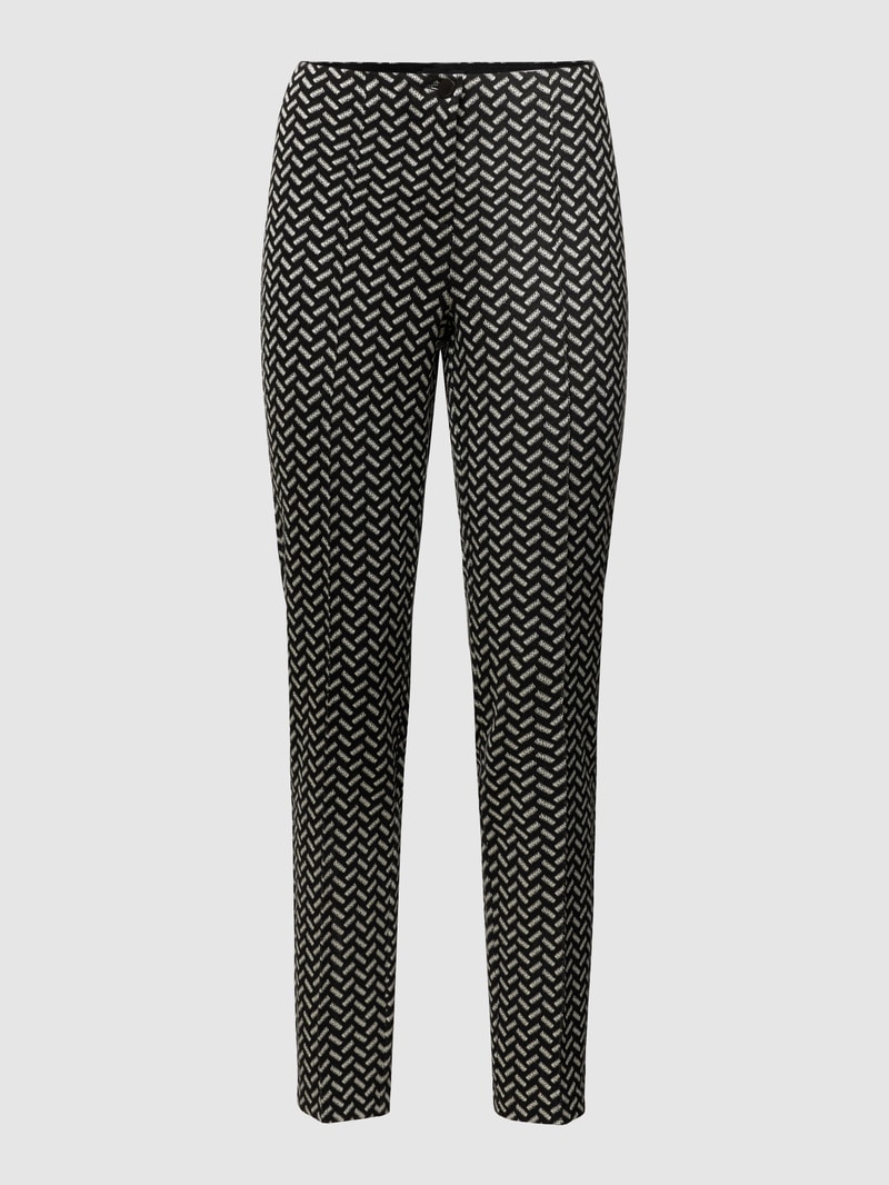 Hose mit Allover-Muster Modell 'Ros' in schwarz