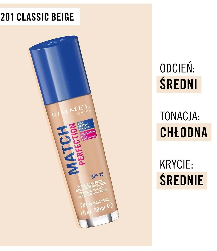 Rimmel Match Perfection tekući puder, 201