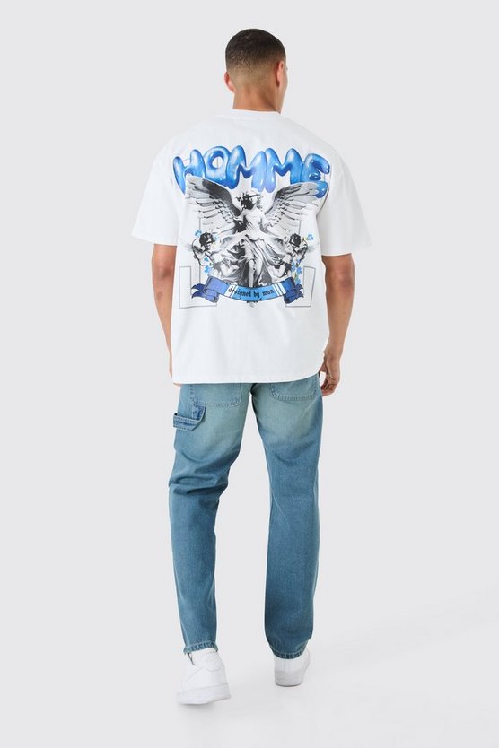 Lockere Jeans in Hellblau mit Riss am Knie
