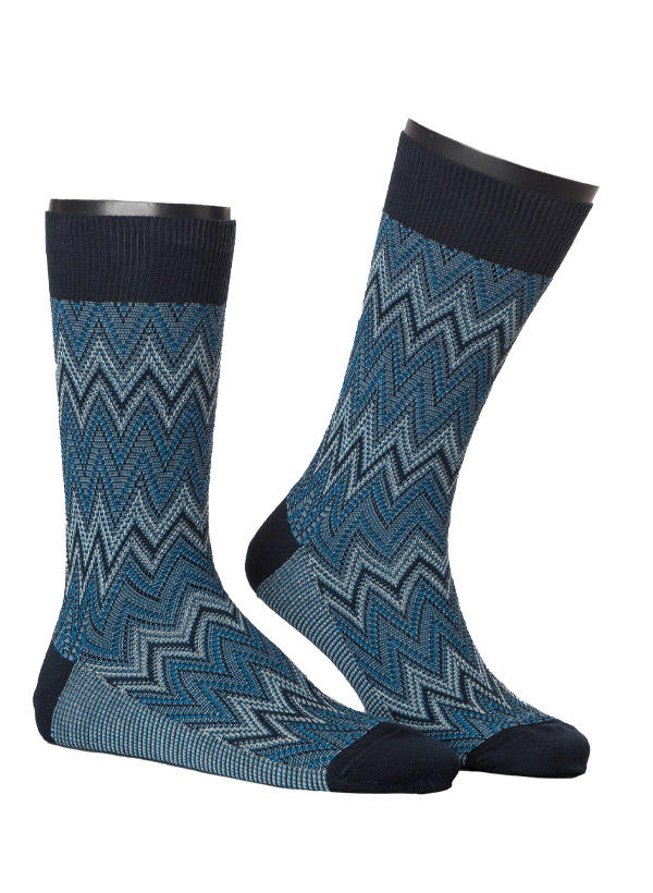 MISSONI, Socken, Baumwolle, blau gemustert