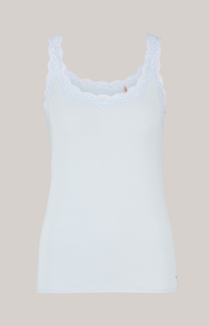 Modal-Spitzen-Top in Hellblau