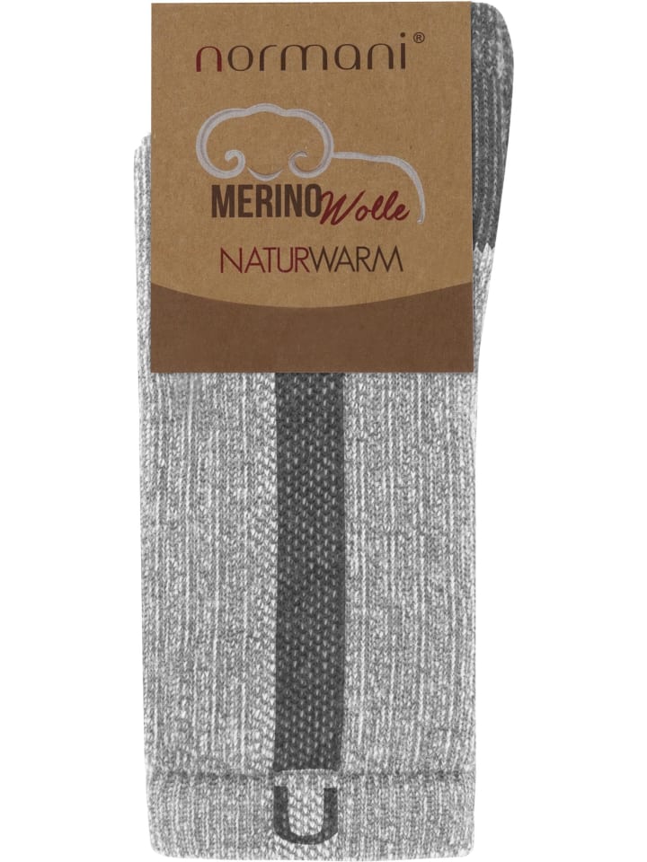 normani 2 Paar Merino Wander- und Arbeitssocken Nowra in Grau/Dunkelgrau günstig kaufen