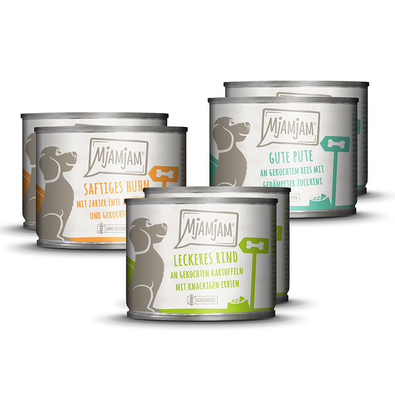 MjAMjAM Hundenassfutter MjAMjAM Mixpaket Adult 6x200g