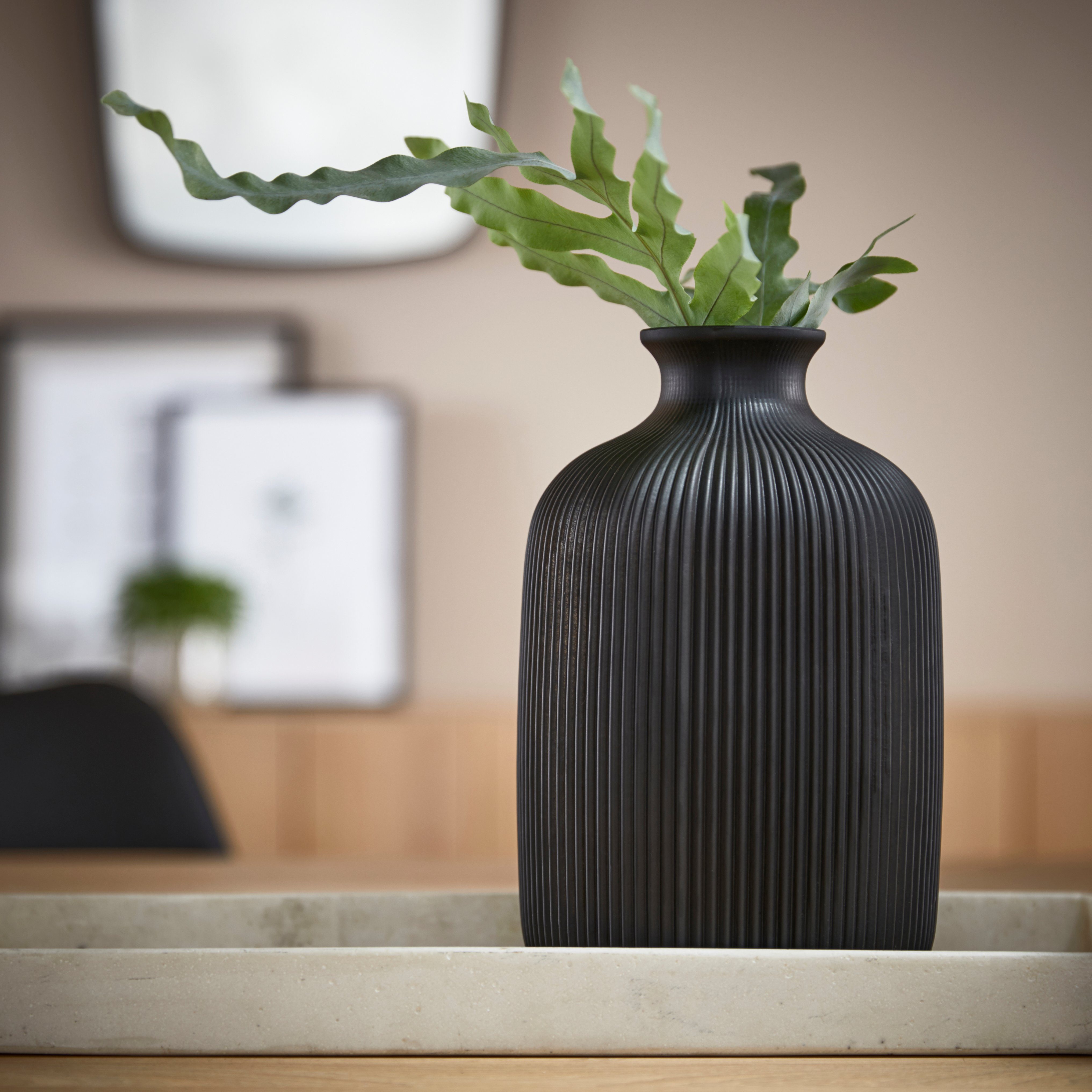 andas Dekovase Mingus, aus Glas, wundervolle Rillen-Optik, Höhe ca. 25 cm, Ø 16 cm
