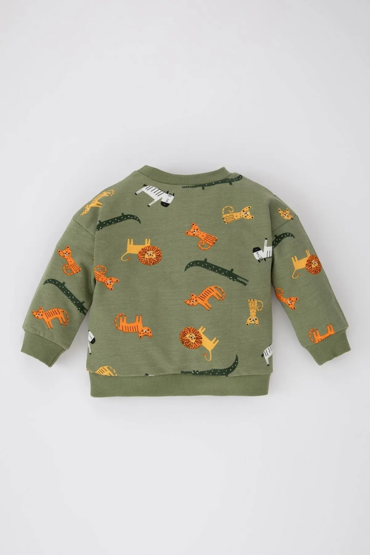 DeFacto  Sweatshirt-Stoff-Sweatshirt mit normaler Passform und Rundhalsausschnitt mit Tiermuster für Babys