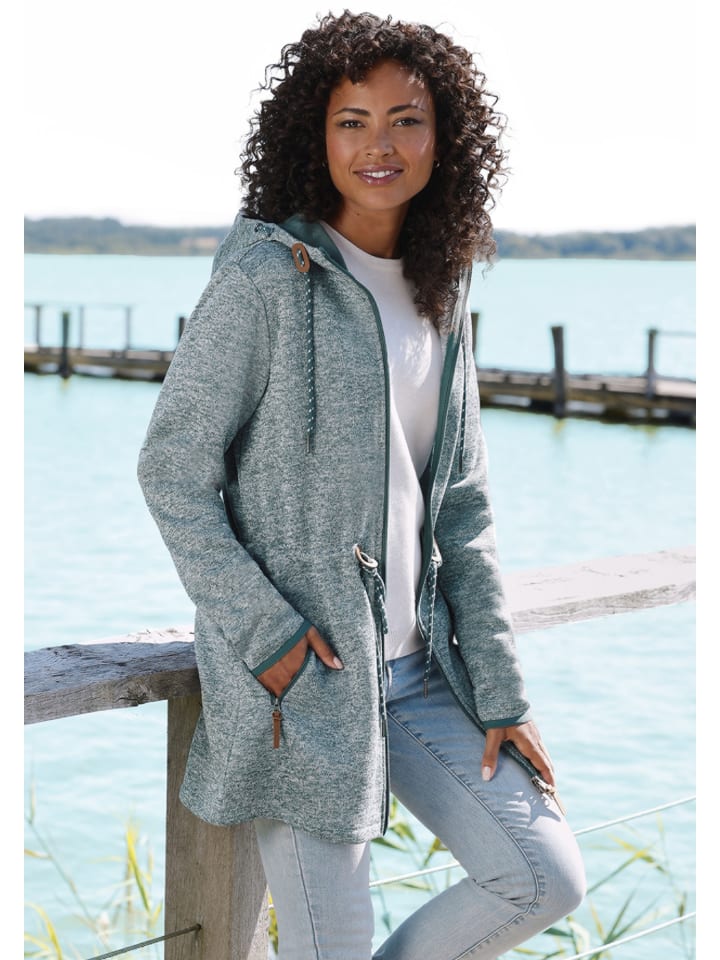 LASCANA Fleecejacke in petrol günstig kaufen