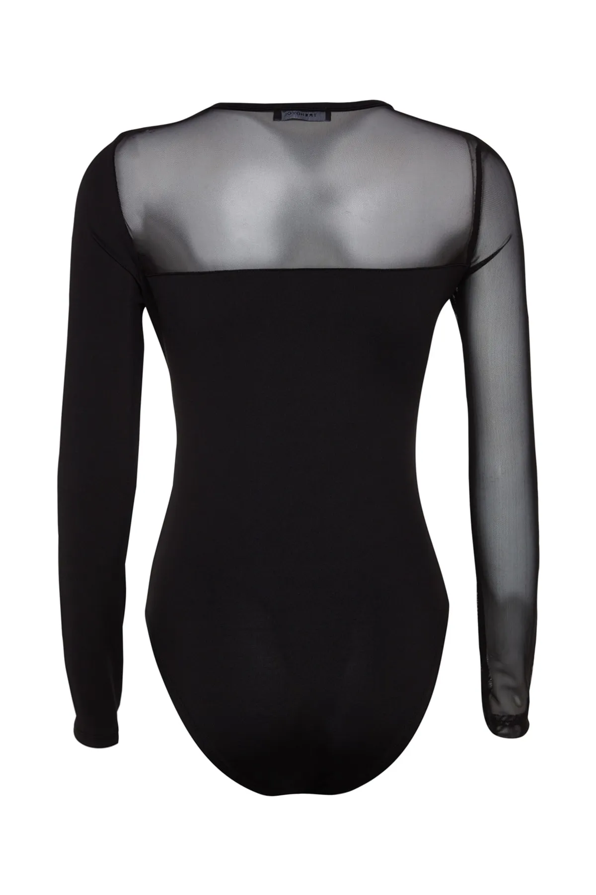 Trendyol Collection  Schwarzer flexibler Strickbody mit Druckknöpfen und Tülldetail TWOAW24BD00021