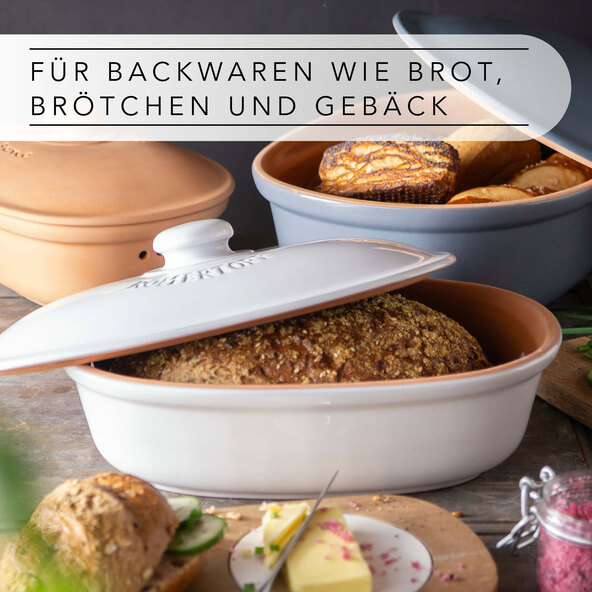 Ovaler Brottopf, weiß, ca. 2,3 l