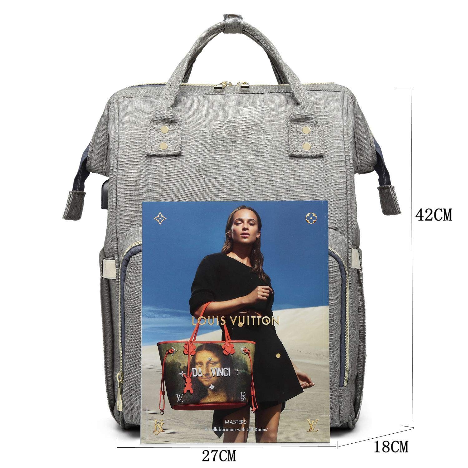 Diyarts Wickeltasche (multifunktionaler Wickelrucksack, mit USB-Ladeanschluss für unterwegs), Große Kapazität Babyrucksack Reiserucksack hochwertig und praktisch