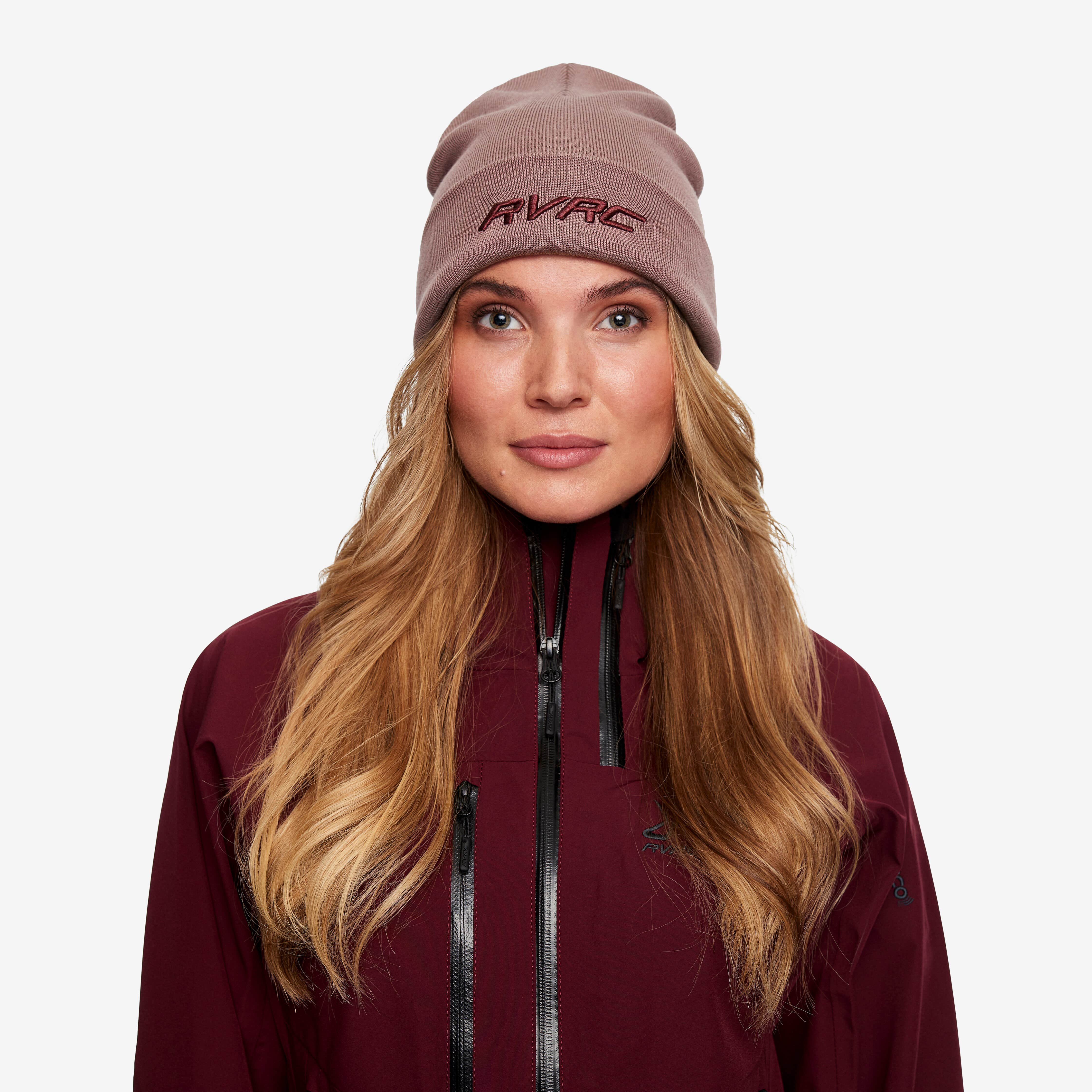 Merino 3D Logo Beanie Dusty Mauve