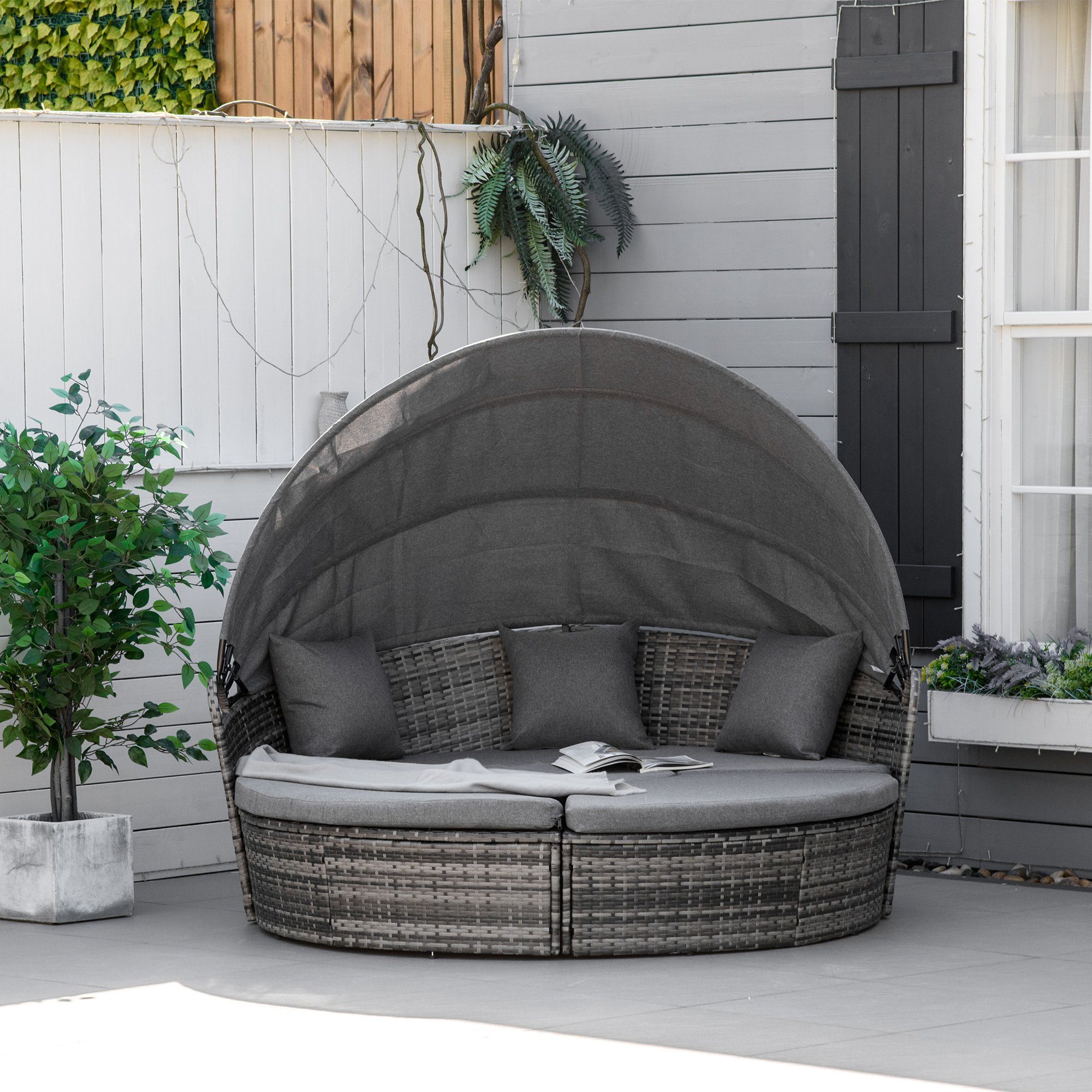 Outsunny Gartenliege Liege mit Loungefunktion