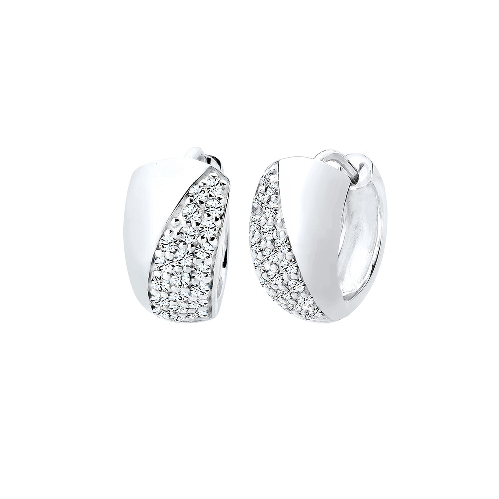 Elli Elli Boucles d'Oreilles Cristaux élégants créoles en argent Boucles d'oreilles