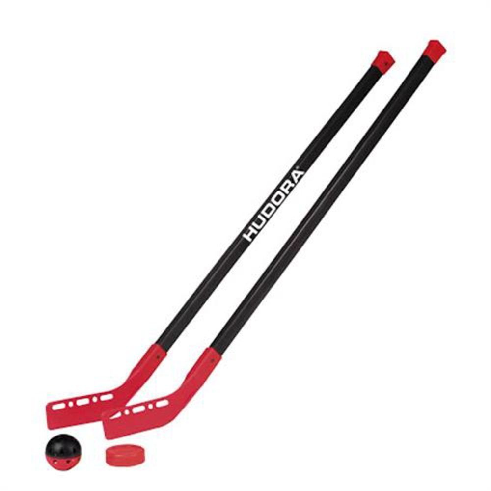 Hudora Feldhockeyschläger 76121 Streethockeyset Junior Street Hockeyschläger Hockey Ball Netztasche schwarz/rot