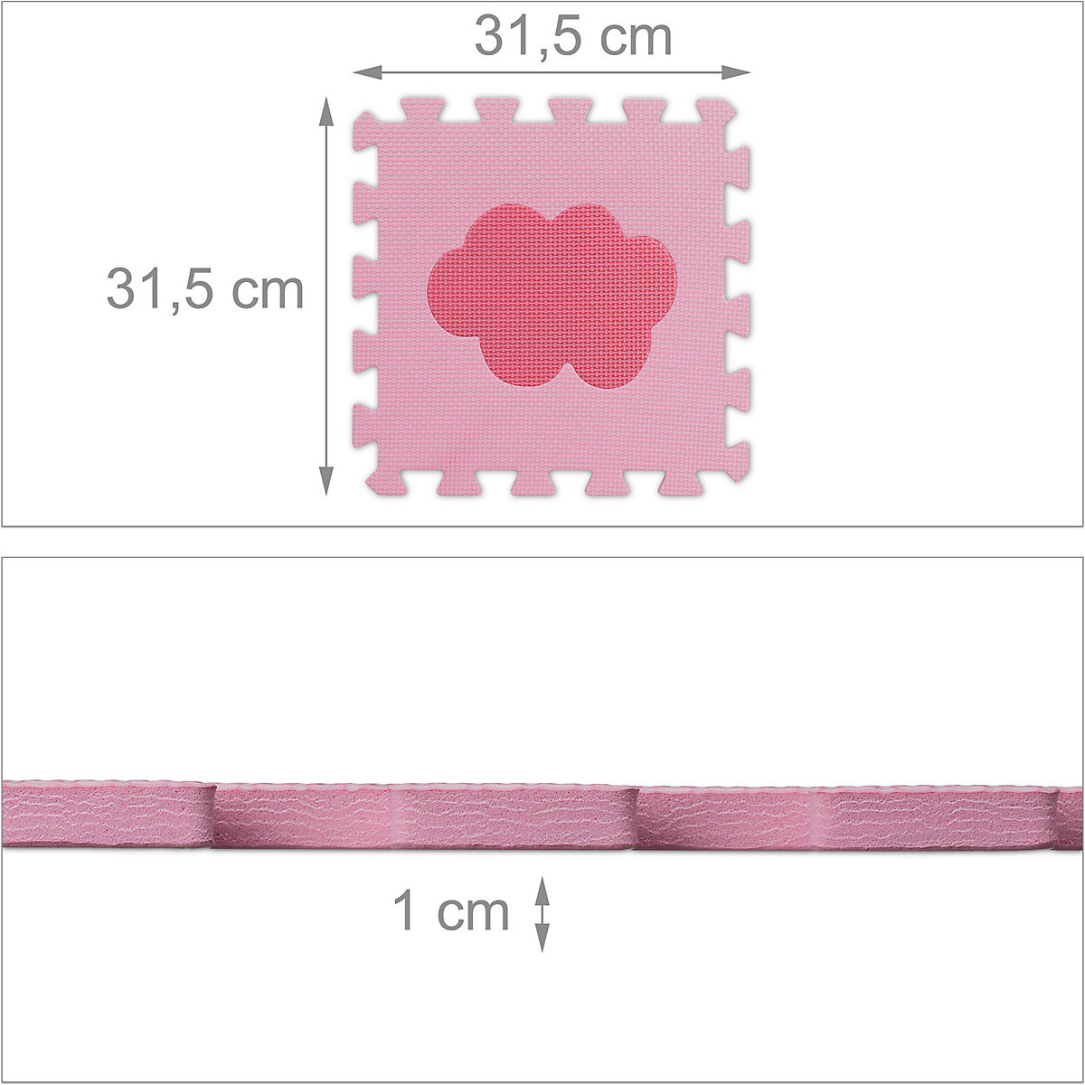 34-tlg. Puzzlematte mit Rand und Motiven