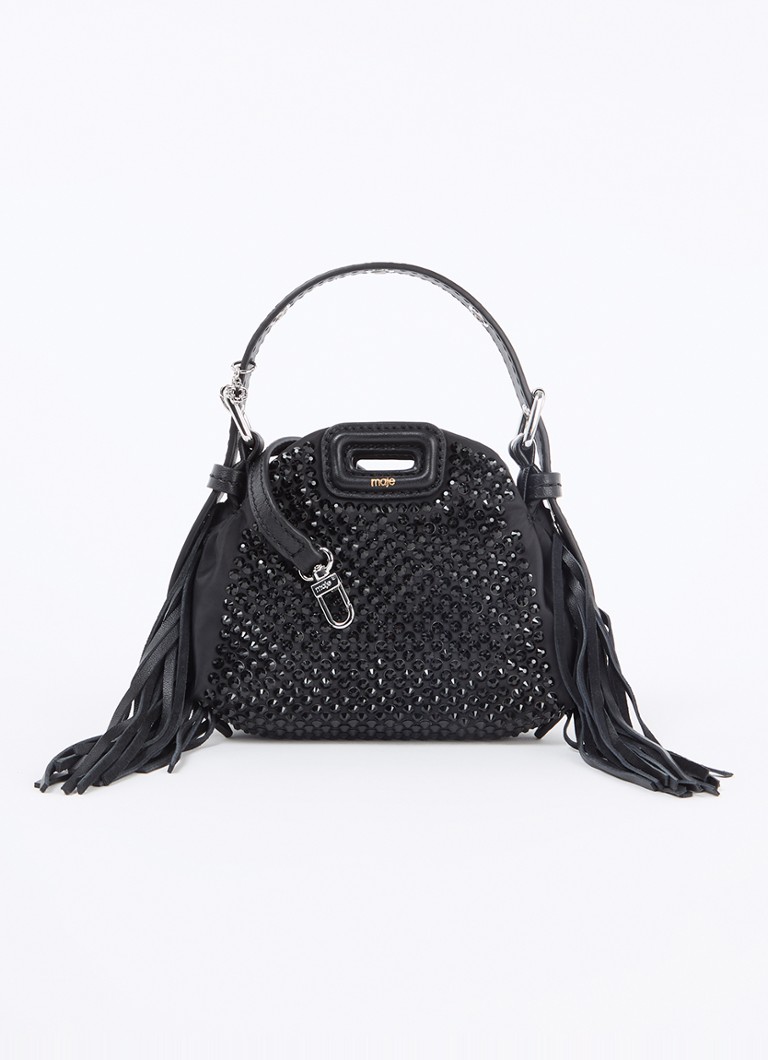 Maje handbag with sheepskin details and detachable shoulder strap