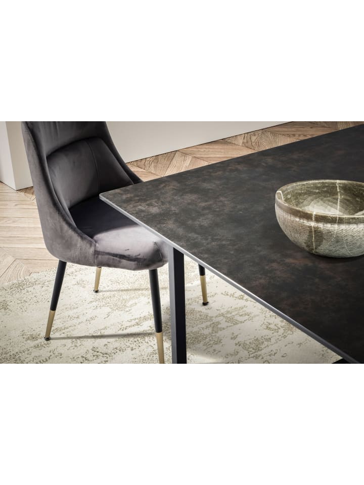 KADIMA DESIGN Esszimmertisch 180x90x76 cm Keramik Glas Esstisch , in Schwarz günstig kaufen onesize