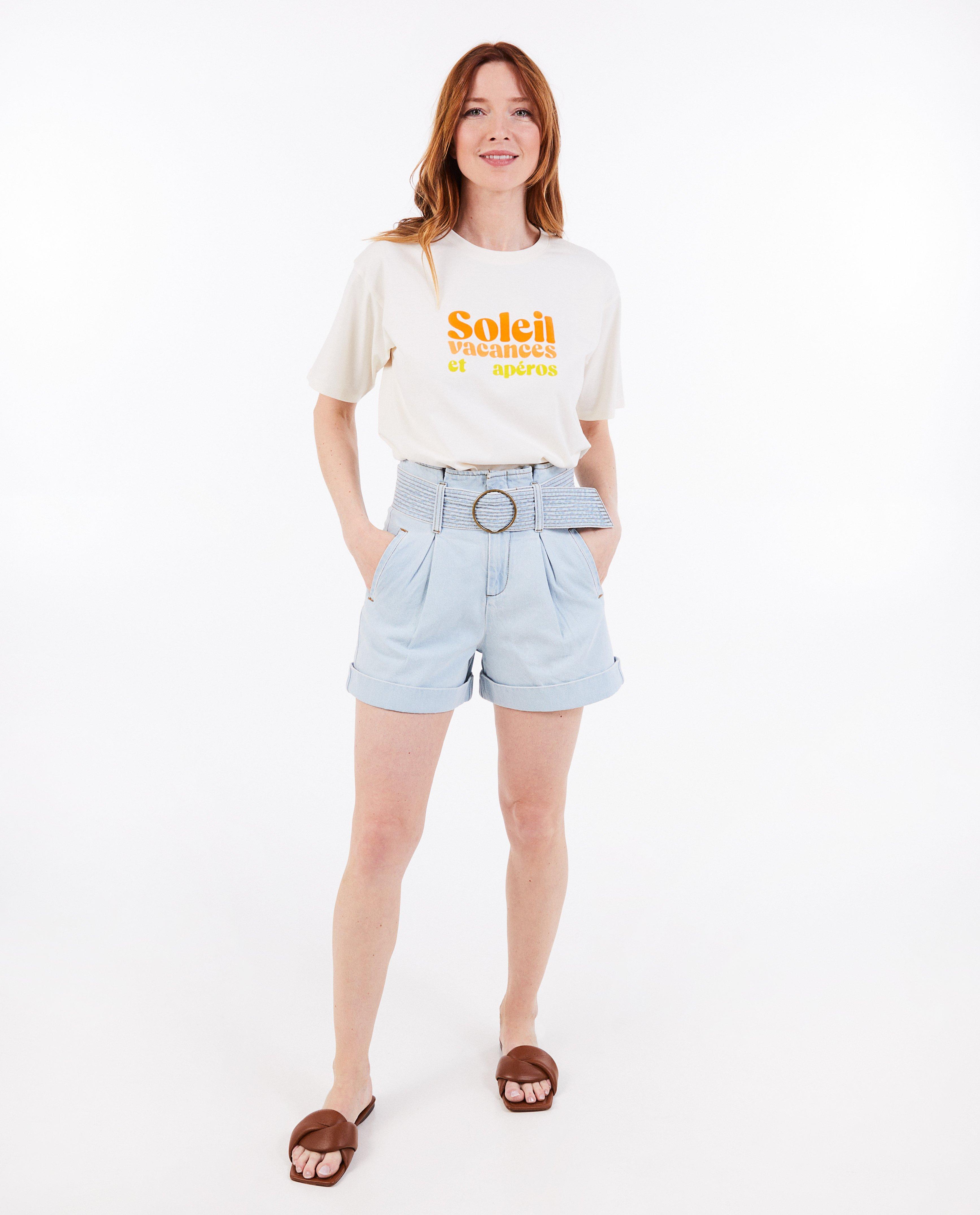 Tricou Sora cu litere în relief, alb