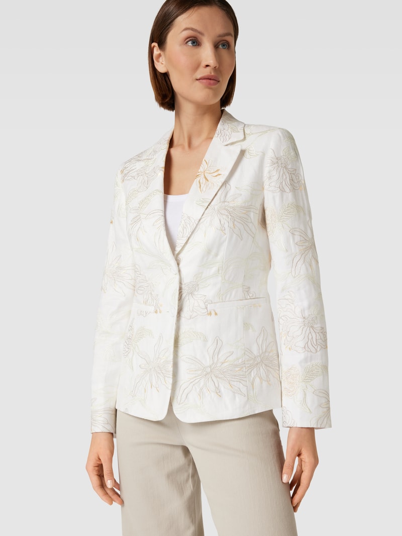 Blazer mit Allover-Print in offwhite