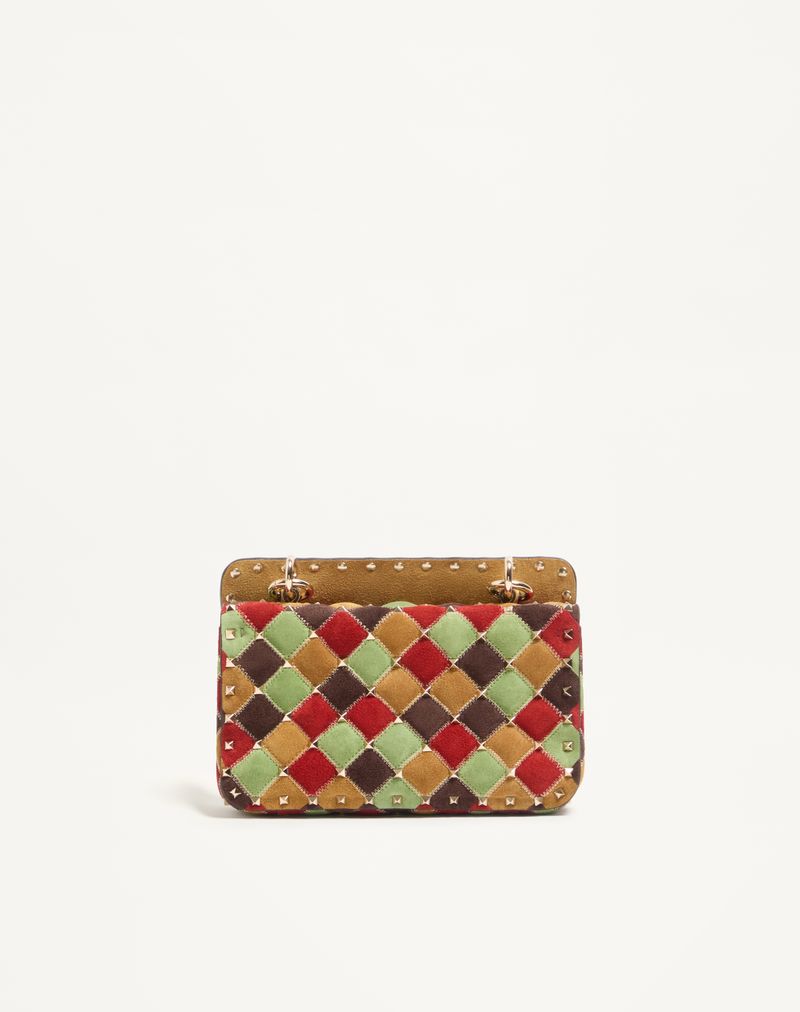 Valentino Garavani Rockstud Spike Lille Patchwork Ruskindstaske