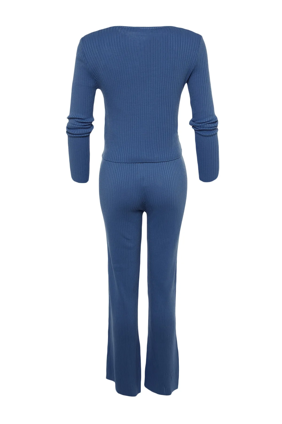 Trendyol Collection  Blue Wicked Bluse Cardigan Hose Strickoberteil und Unterteil Set TWOAW22AU0006