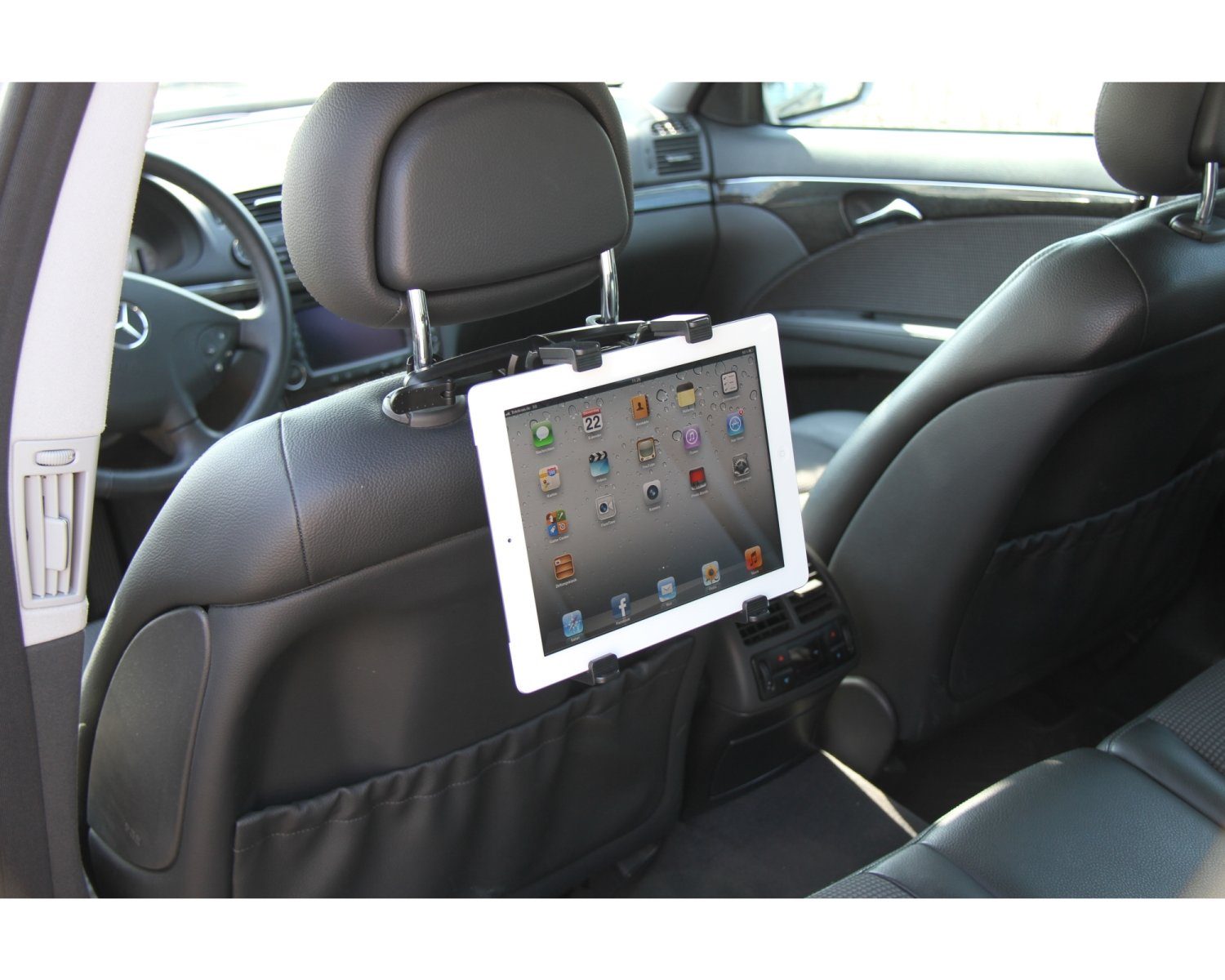 Cartrend Universal Auto Rücksitz Halter Kopfstütze Tablet-Halterung, (Halterung KFZ PKW, 360° drehbar, verstellbar von 7