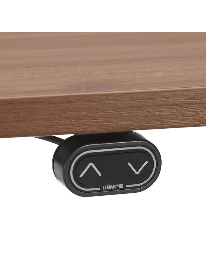 KADIMA DESIGN Schreibtisch 140x70 cm elektrisch höhenverstellbar in Braun-Schwarz günstig kaufen