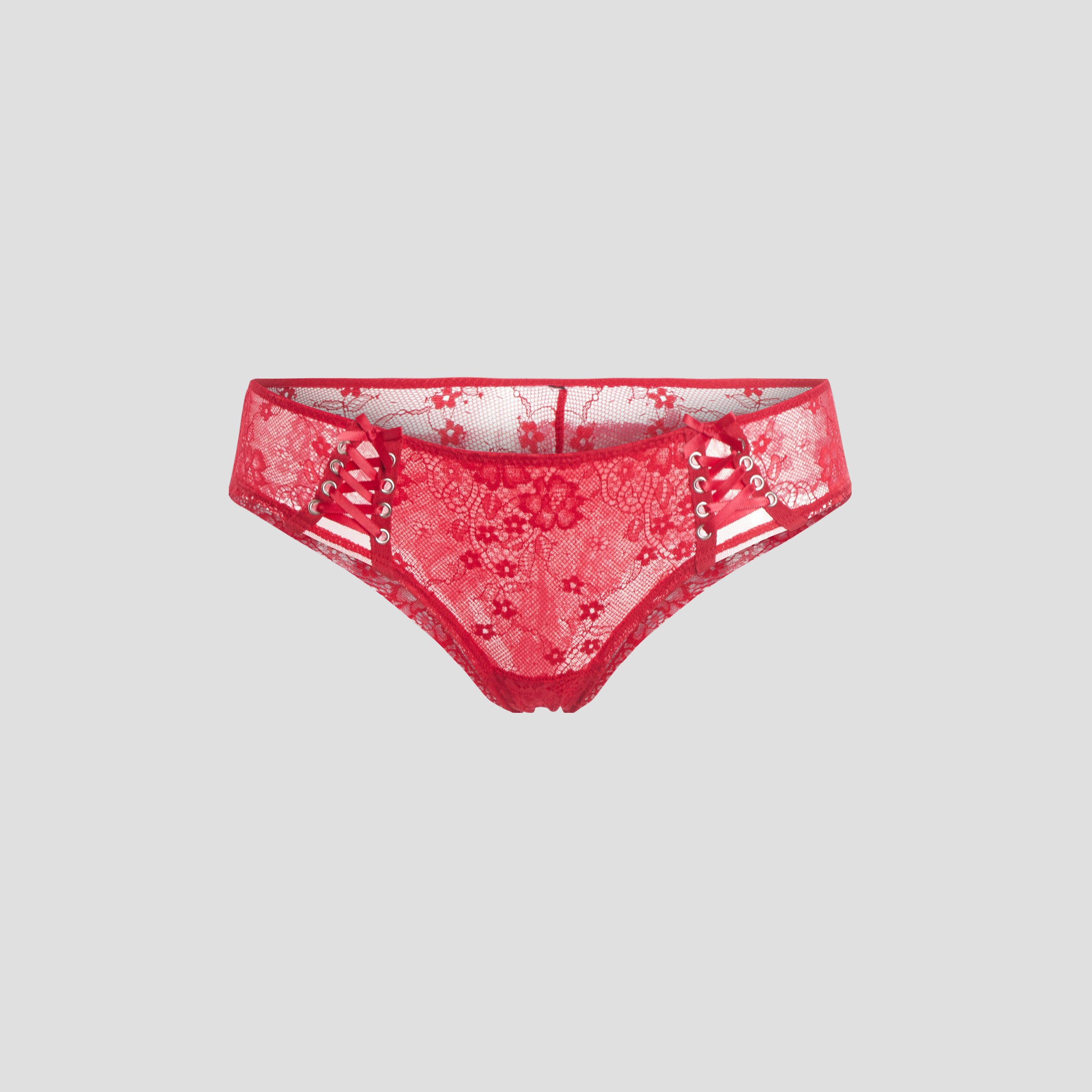 Shorty en dentelle rouge femme | La Halle