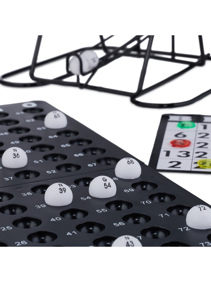 relaxdays Bingo-Spiel Set in Schwarz/ Weiß günstig kaufen onesize