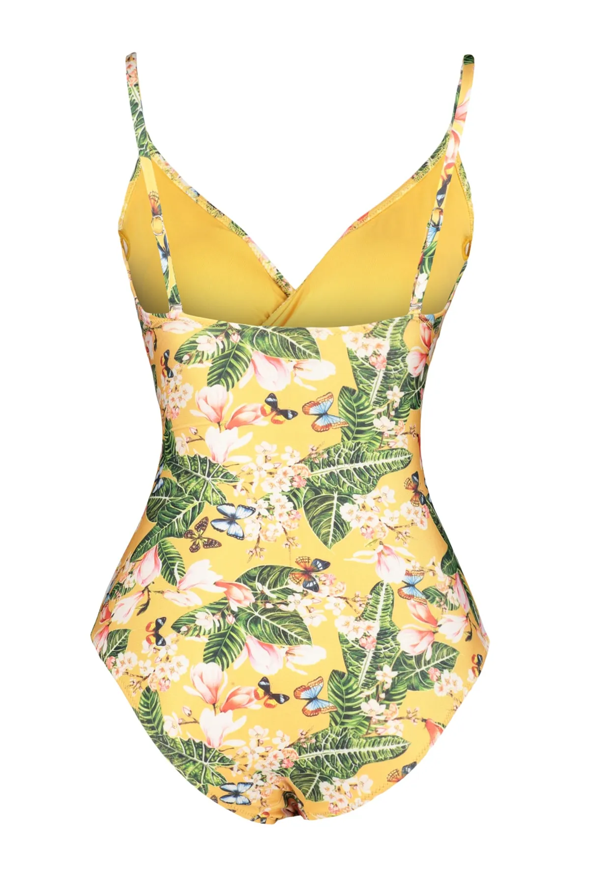 Trendyol Collection  Zweireihiger, gebundener Hipster-Badeanzug mit Blumenmuster TBESS21MA0040