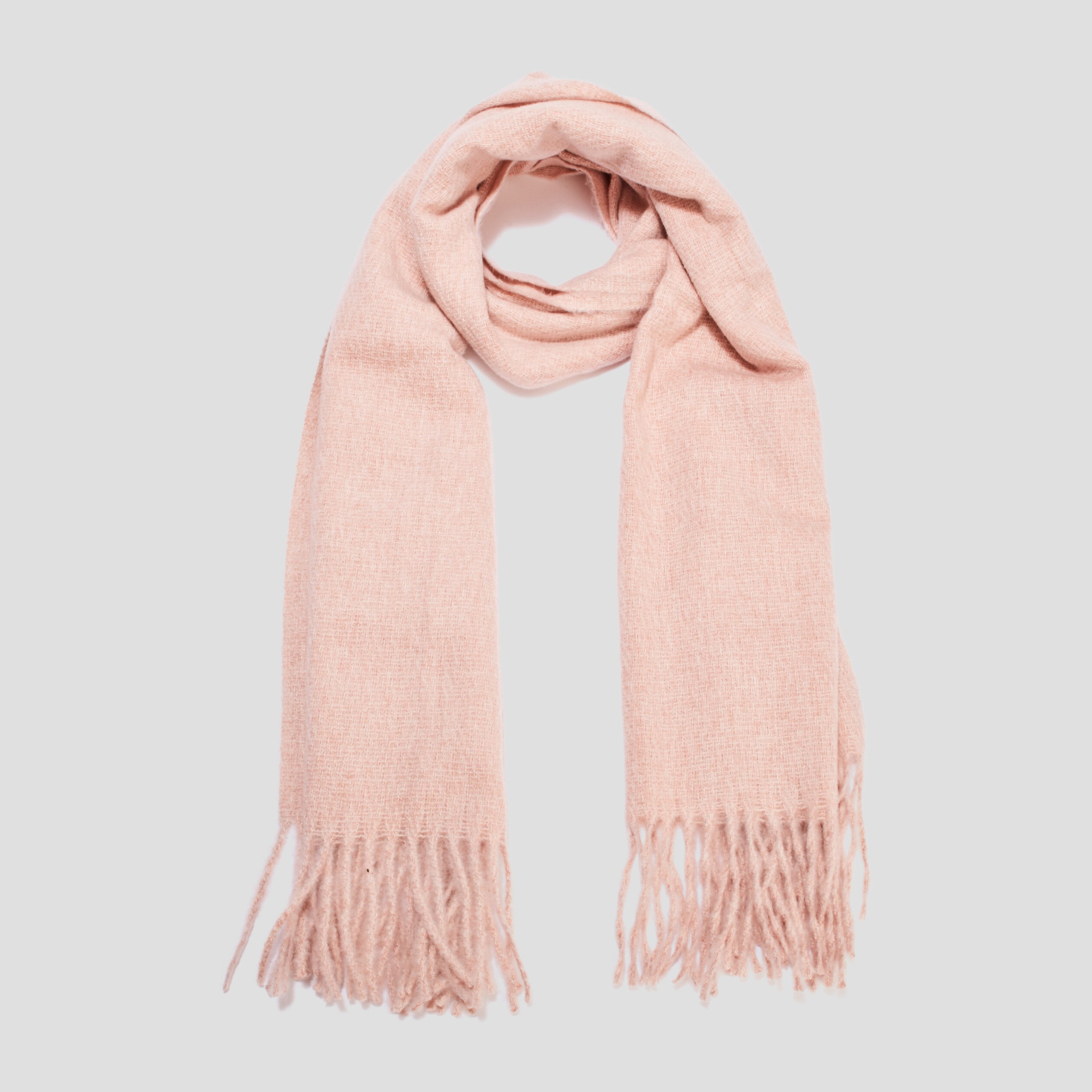 Écharpe à franges rose clair femme | La Halle