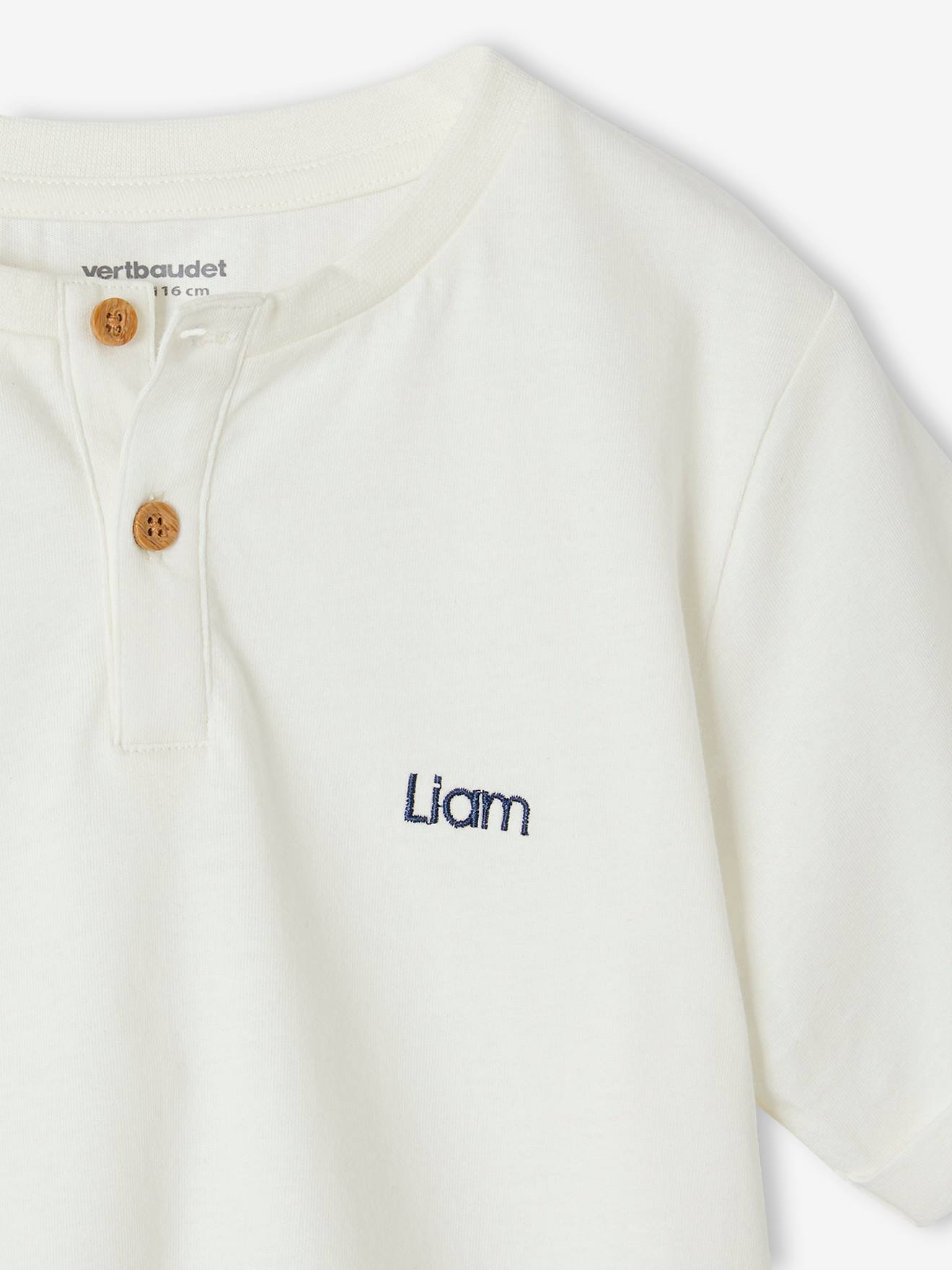 Vertbaudet Jungen Sommer-Schlafanzug, personalisierbar Oeko-Tex - wollweiß
