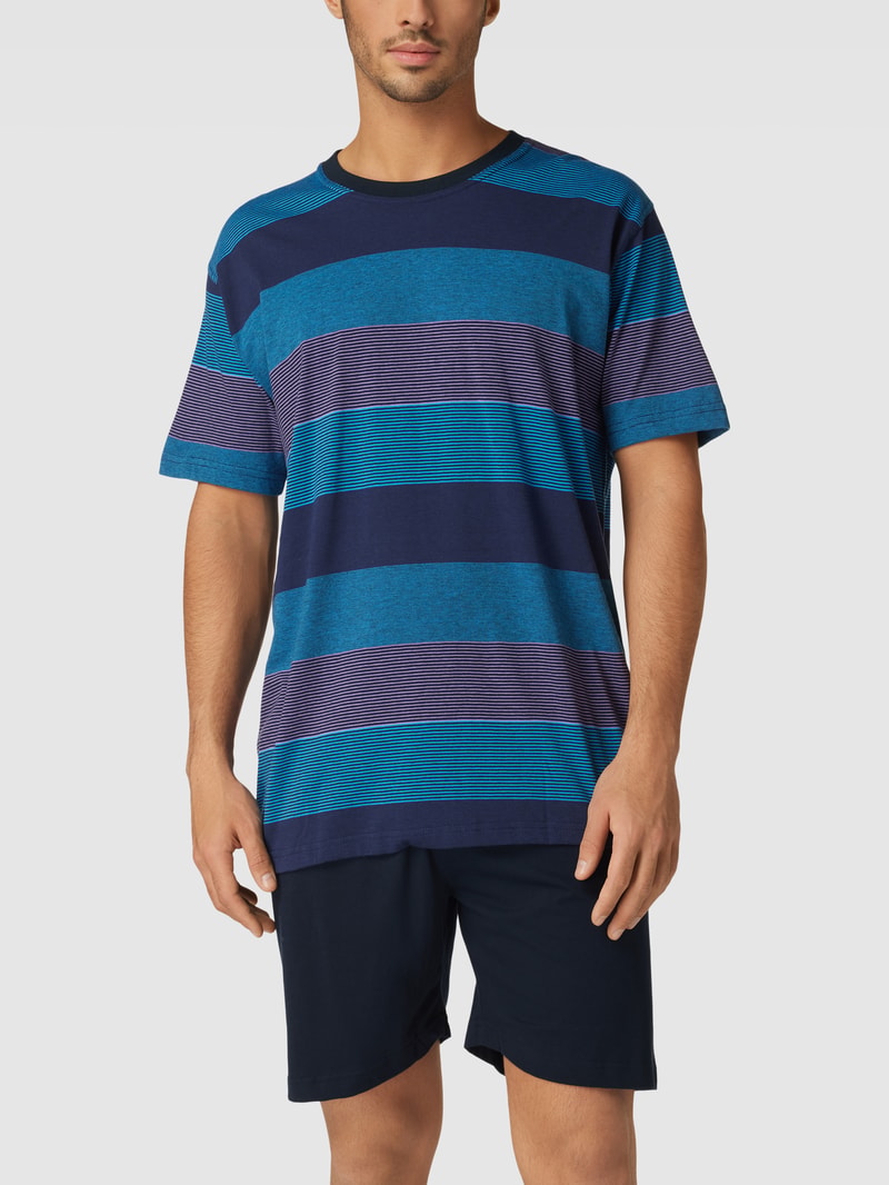 Pyjama mit Streifenmuster in blau