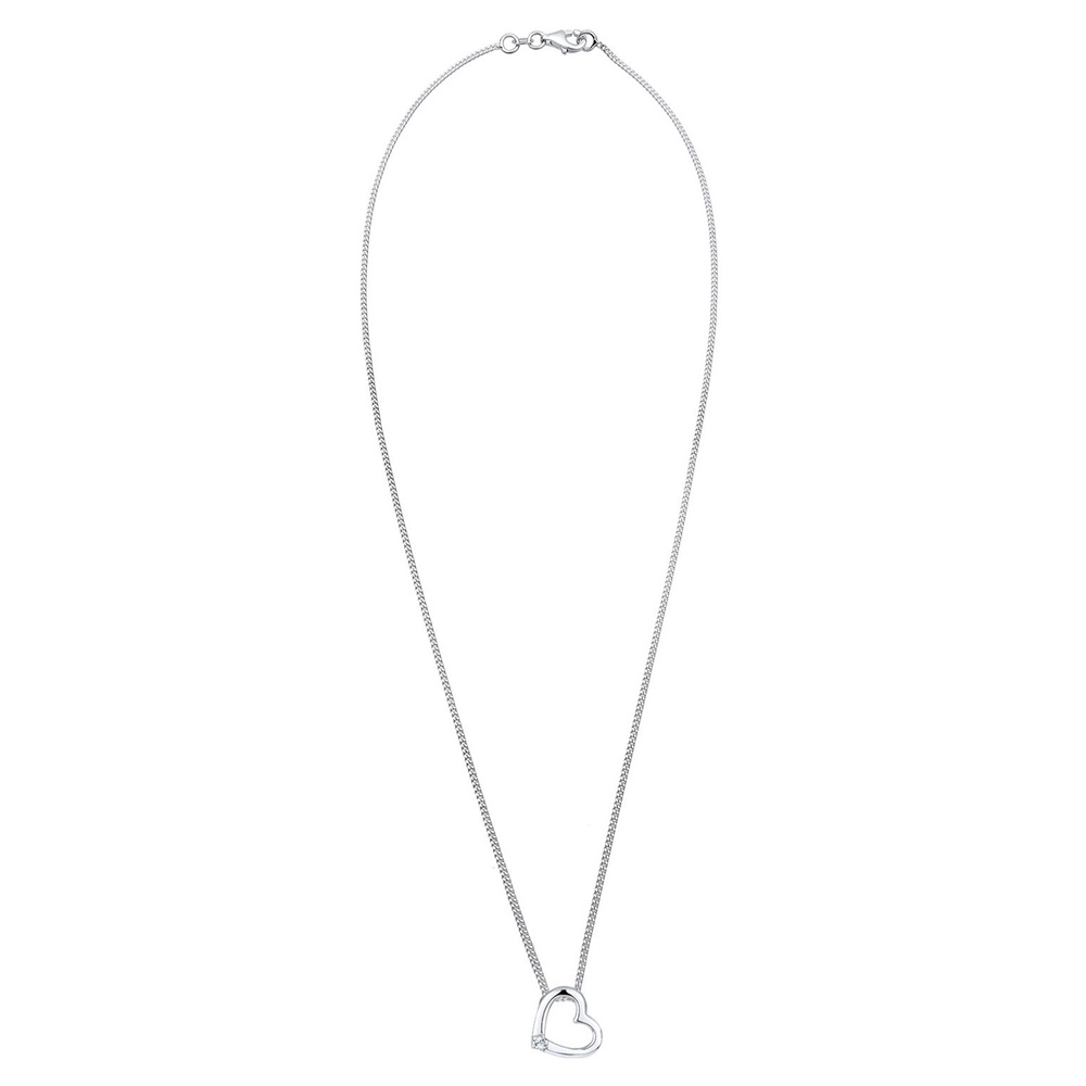 Elli Elli by Julie & Grace Collier Femme Coeur Cristal en Argent 925 Blanc, Collier ra collier