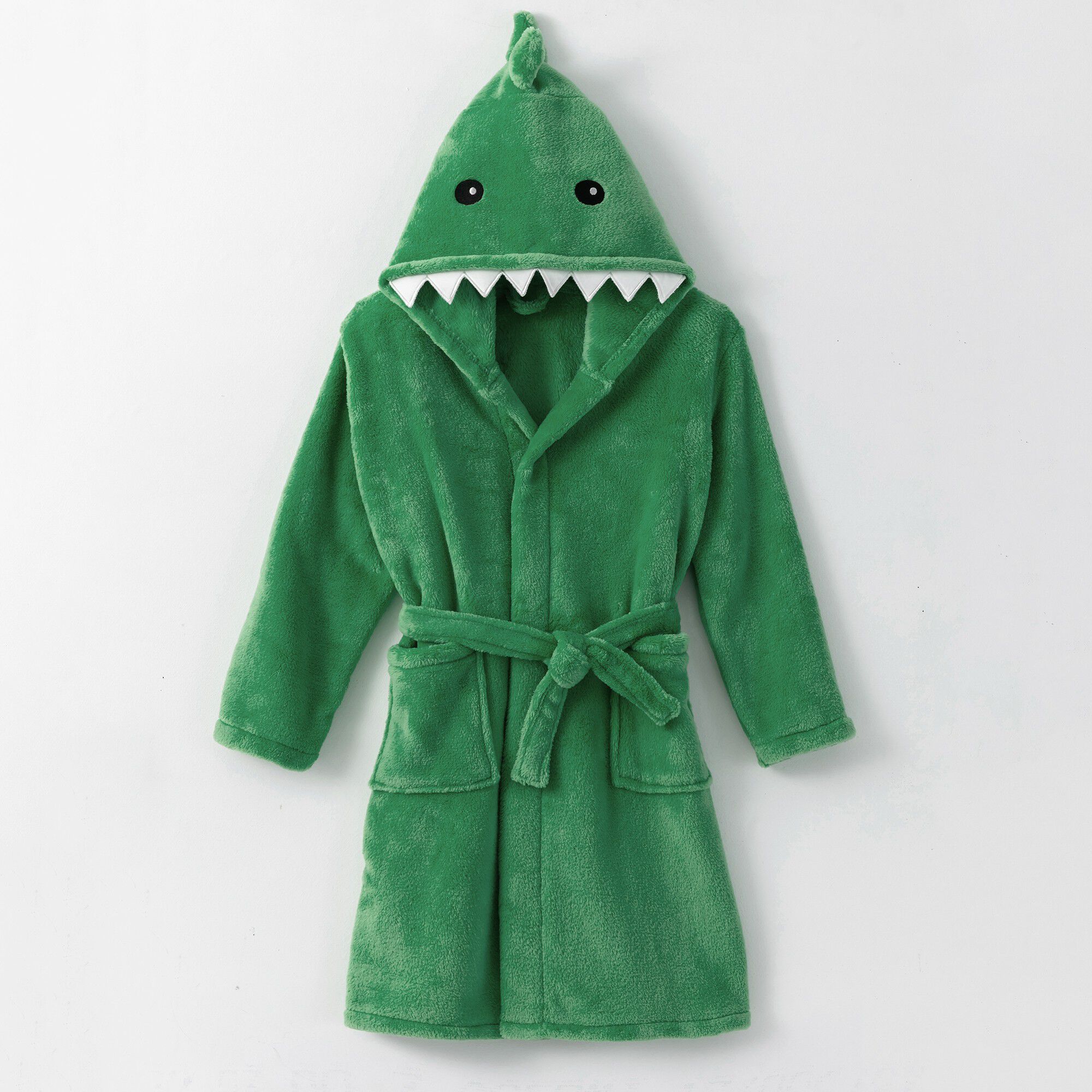 Peignoir de bain enfant dinosaure à capuche microfibre toute douce