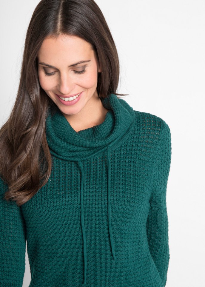 Rollkragenpullover mit Kordeln