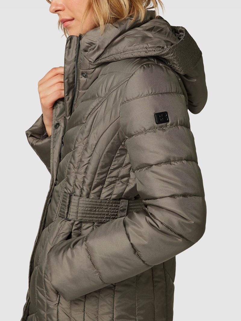 Steppjacke mit Taillengürtel in taupe