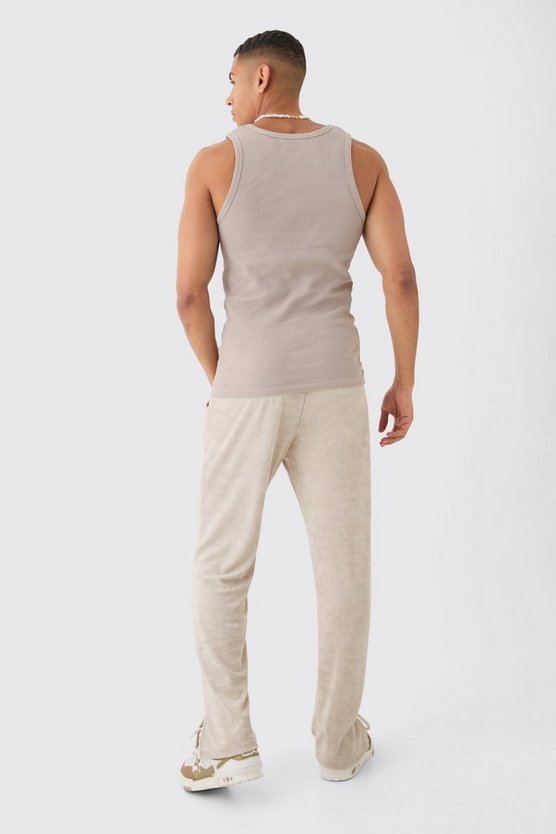 Frottee-Jogginghose mit geteiltem Saum