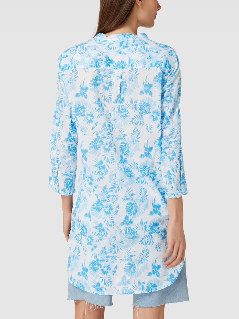 Bluse mit floralem Muster Modell 'Tunika' in blau