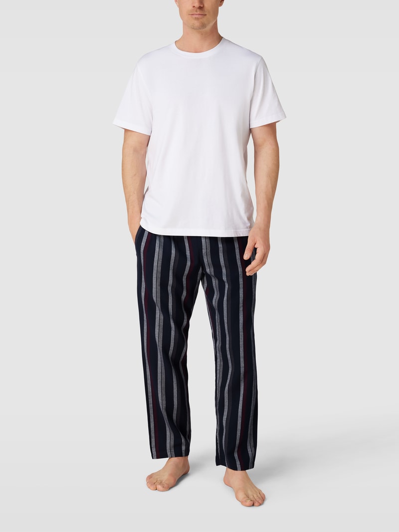 Pyjama-Hose aus Baumwolle mit Knopfleiste in dunkelblau