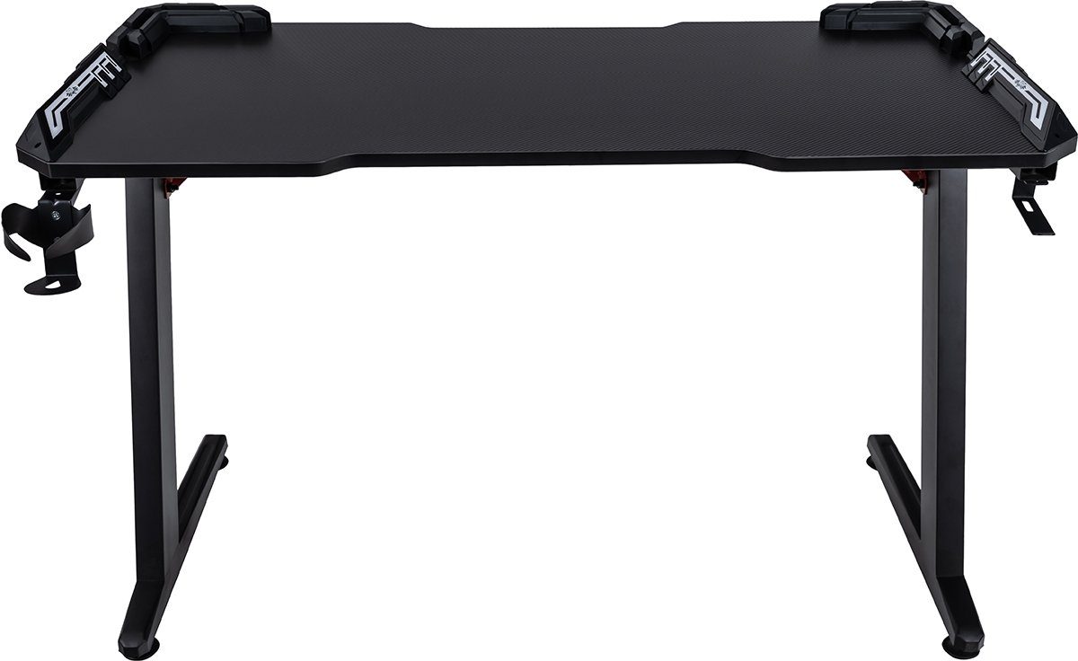 ELITE Gaming Gamingtisch Elite Gamer-Schreibtisch Rocksolid, RGB-LED (Jugendschreibtisch inkl. Getränke-, Headset- und Controller-Spiele-Halterung, 2-St., Schreibtisch, verstellbare Standfüße, Kabelkanal, ergonomisches Design), Gamingtisch inkl. Fern