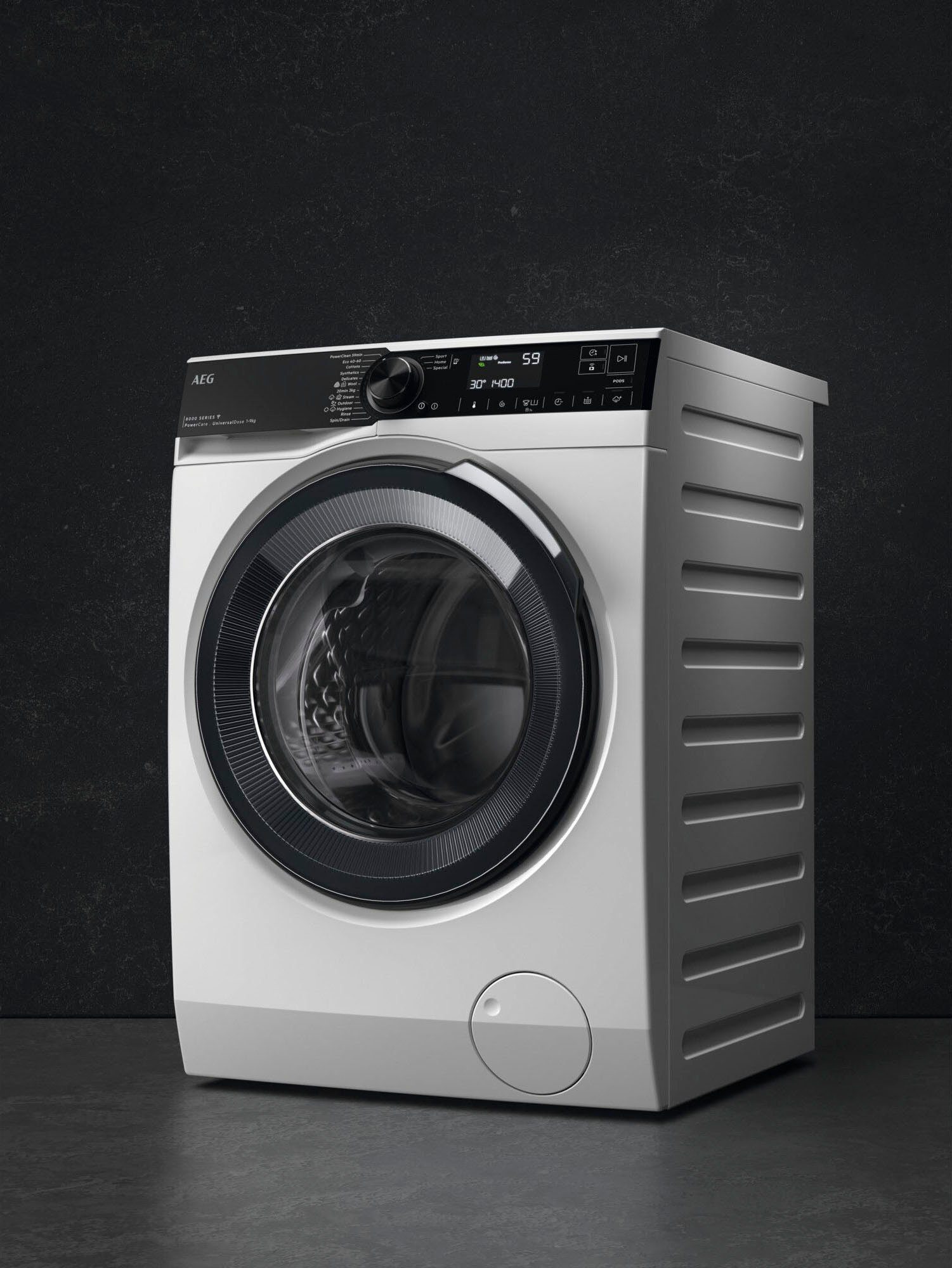 AEG Waschmaschine 8000 PowerCare LR8E75490, 9 kg, 1400 U/min, PowerClean - Fleckenentfernung in 59 Min. bei nur 30 °C & Wifi