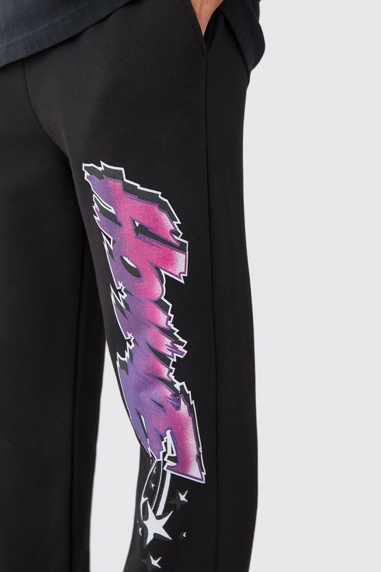 Jogginghose mit Homme-Print und geteiltem Saum