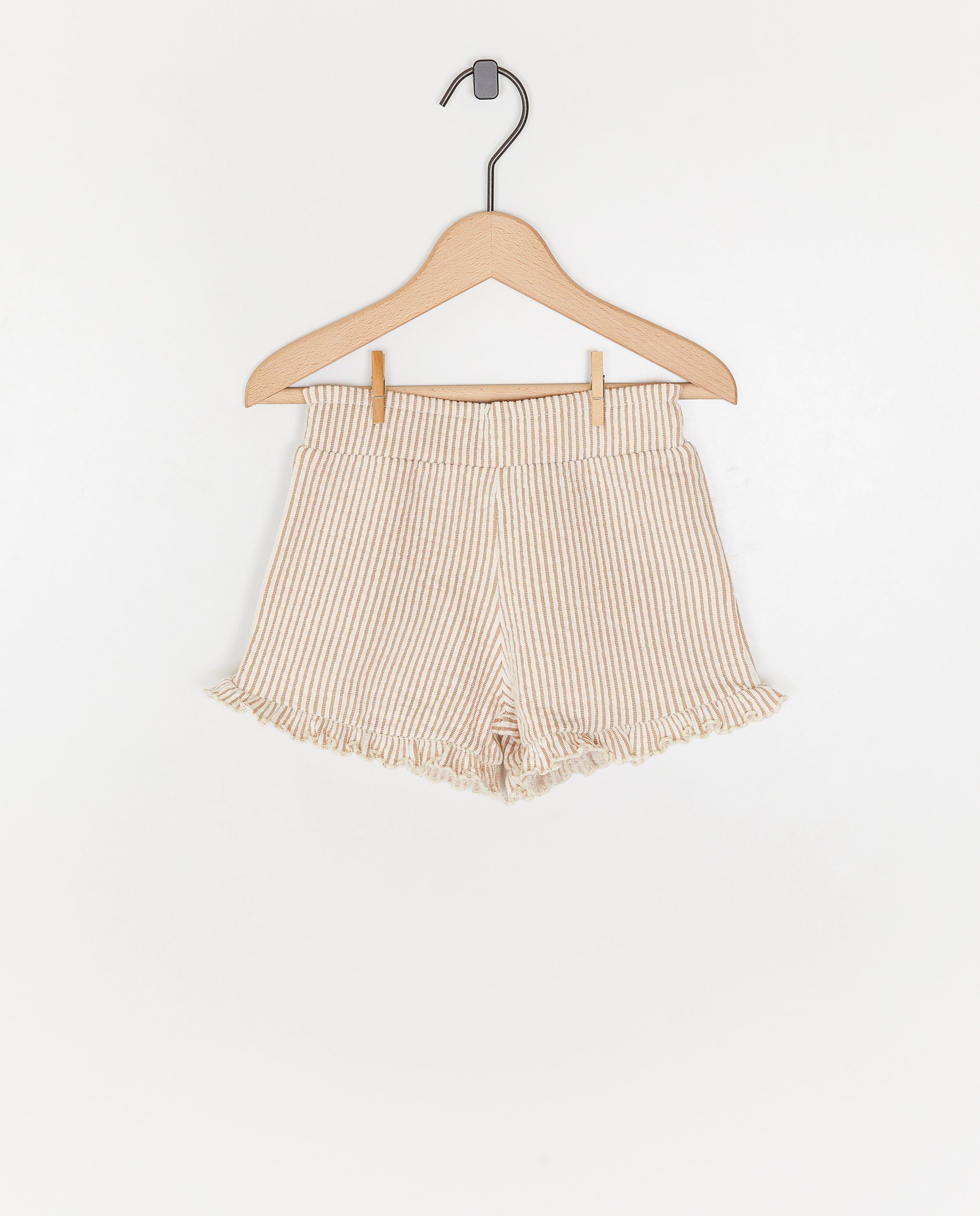 Dirkje Shorts med textur ljusbrun