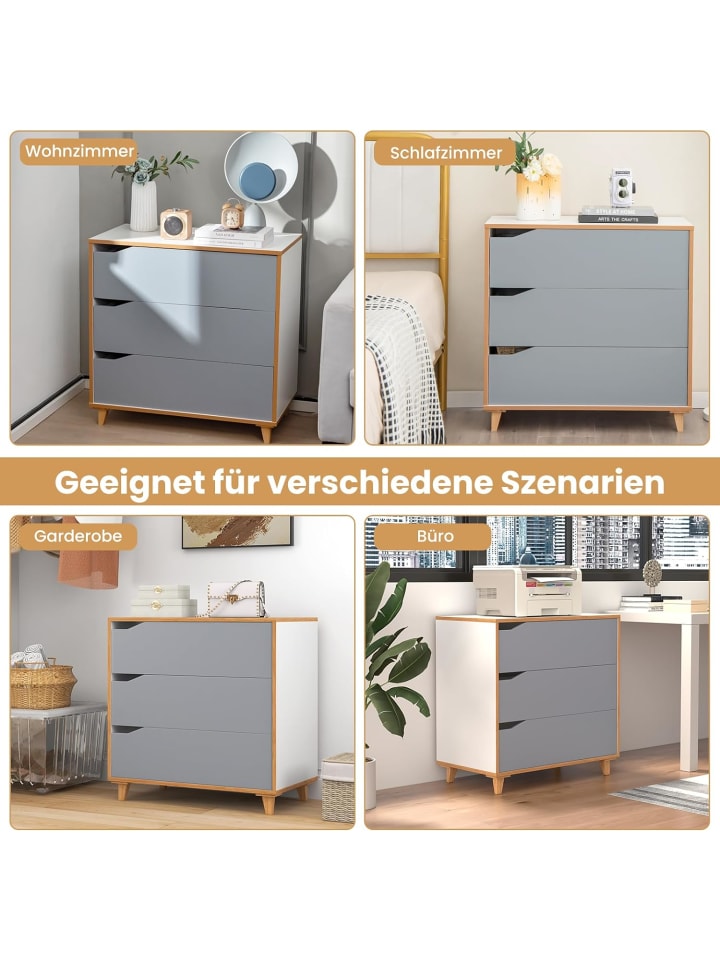 COSTWAY Kommode mit Schubladen in Grau günstig kaufen onesize