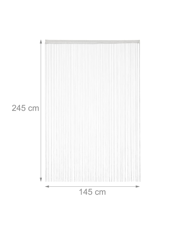 relaxdays Fadenvorhang in Weiß - (L)245 x (B)145 cm günstig kaufen onesize