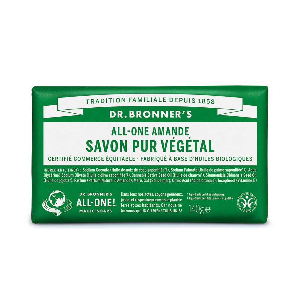 Dr Bronner's Dr Bronner's - Savon solide Amande - 140g Savon solide