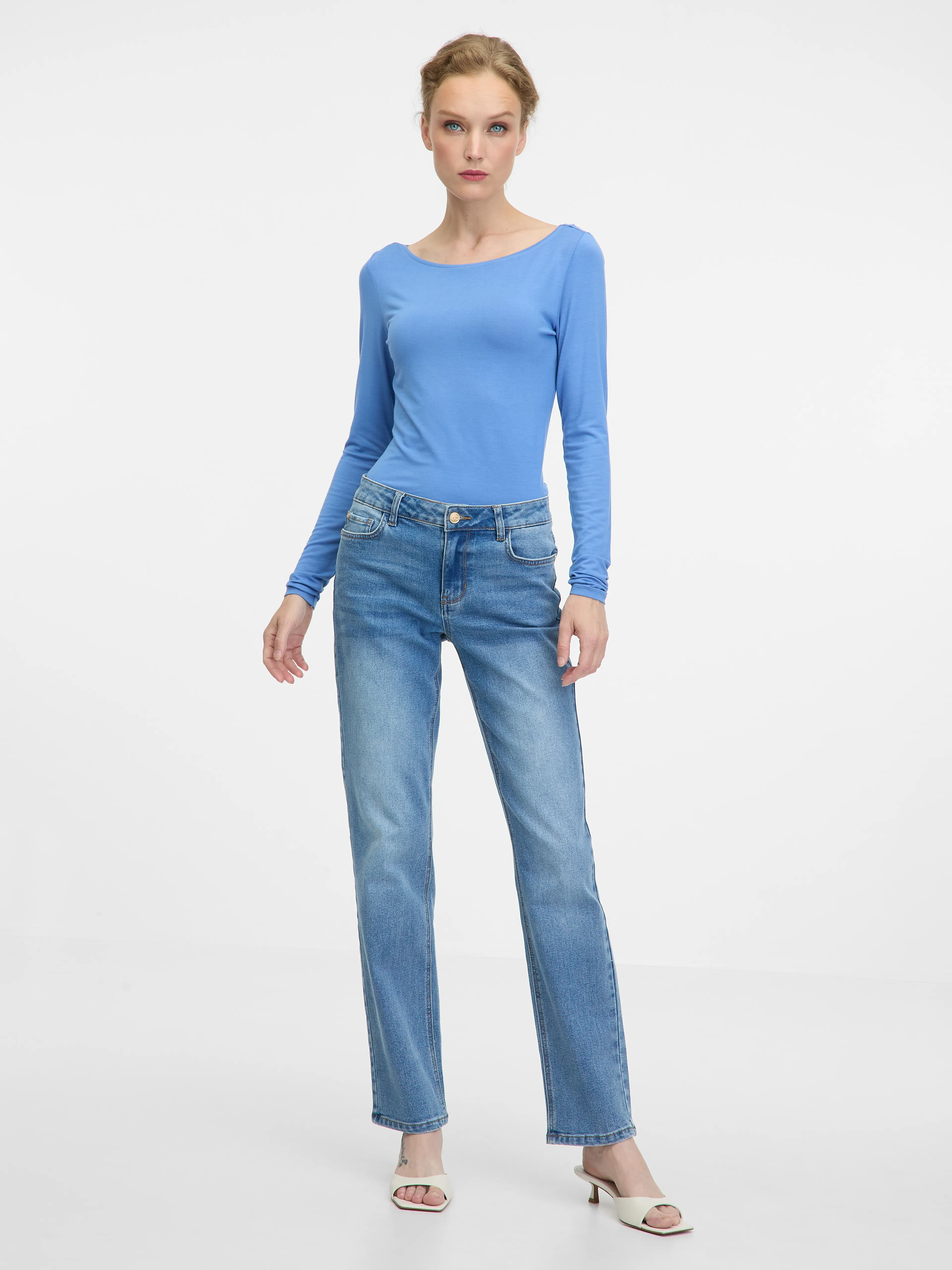 Blaues Damen-Langarm-T-Shirt ORSAY