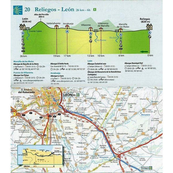 Michelin Localkarte Camino de Santiago 1 : 150 000 - Straßenkarte
