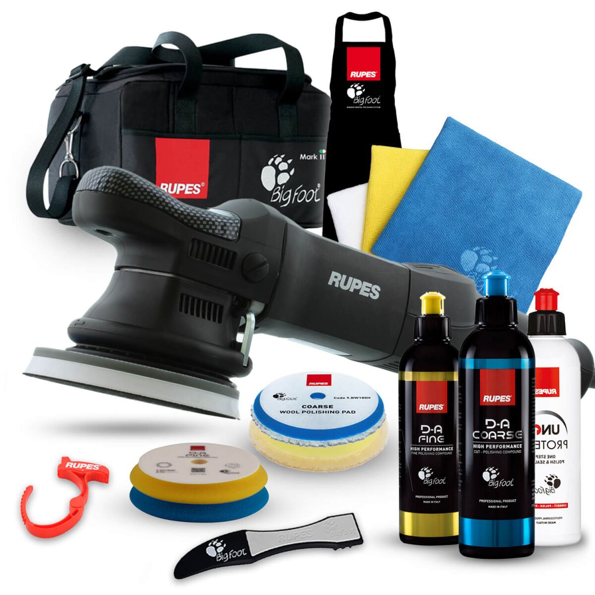 Rupes BigFoot LHR 15ES Exzenterpoliermaschine Luxus Kit, 15-teilig